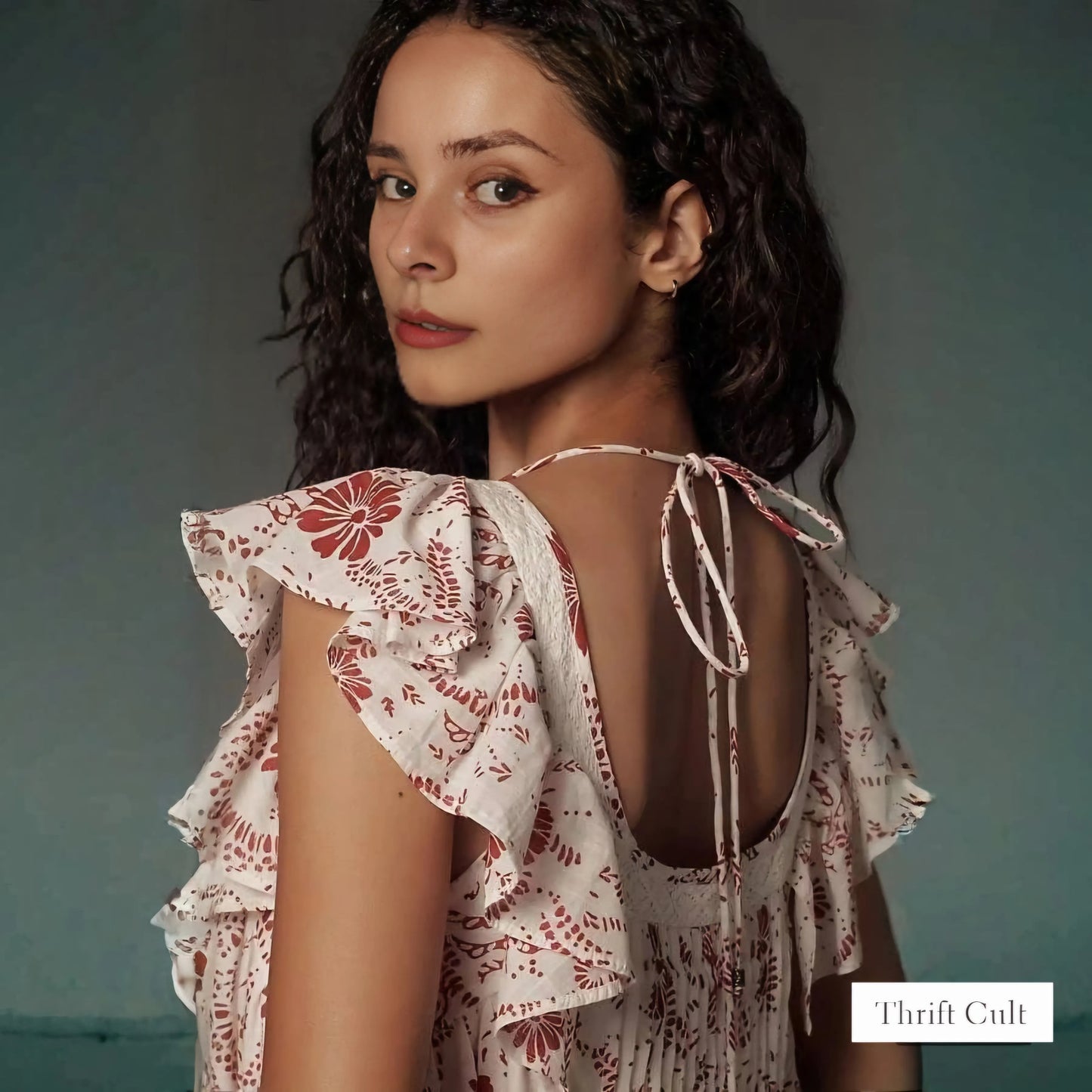 ANTHR⚪️POLOGIE Maeve Flutter-Sleeve Babydoll Mini Dress