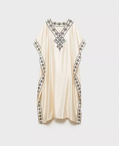 Mango Embroidered satin caftan (Surplus)
