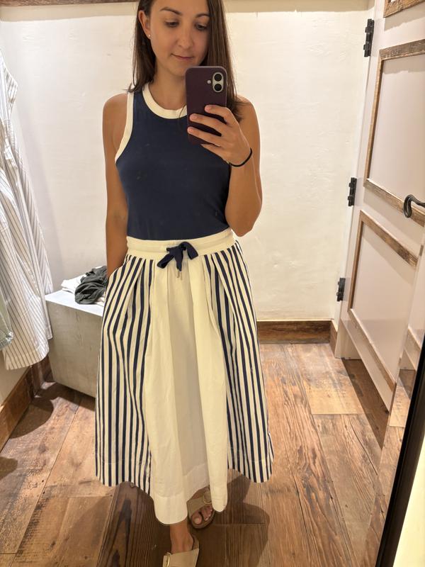 ANTHROPOLOGIE Daily Practice Sleeveless Drawstring Midi Dress (Surplus)