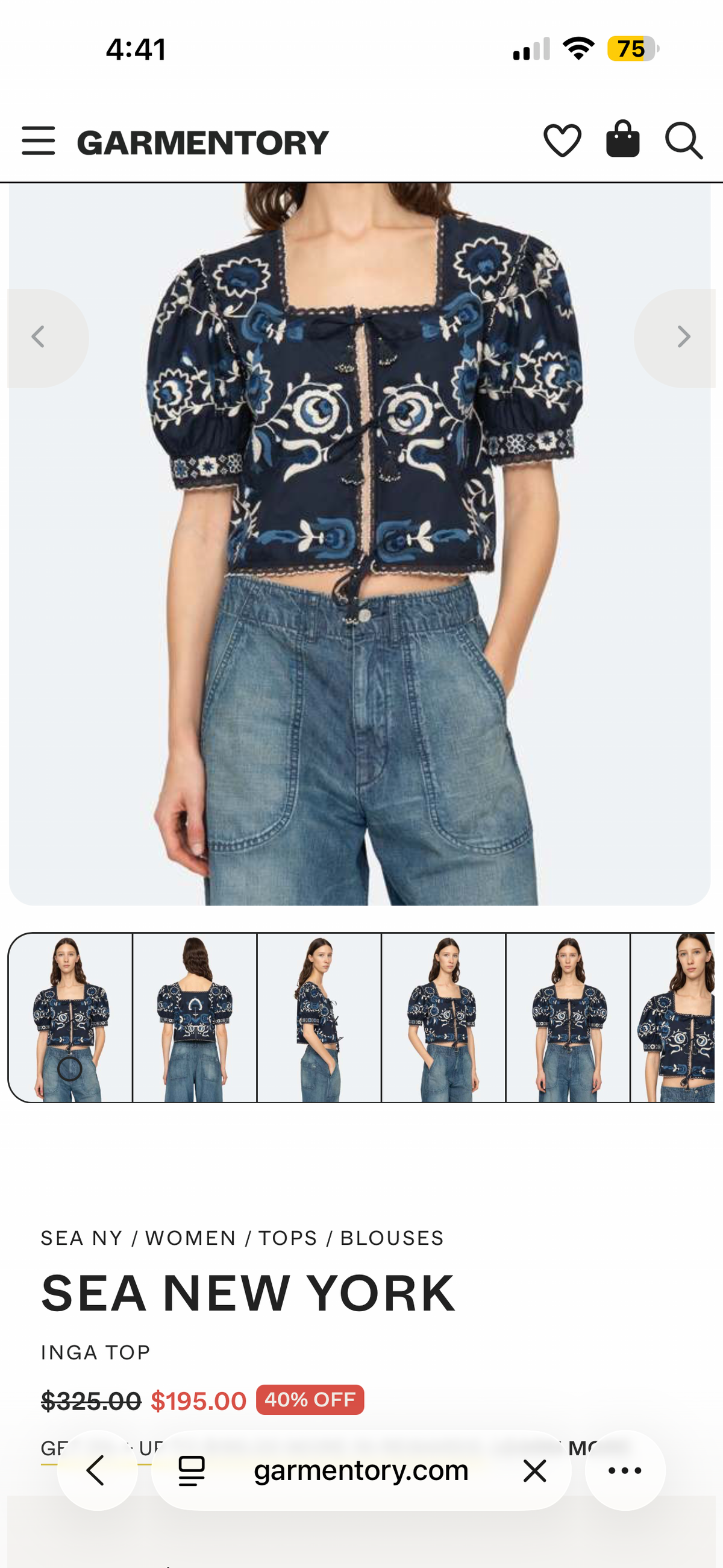 Sea New York Inga Embroidered Top (Surplus - New)