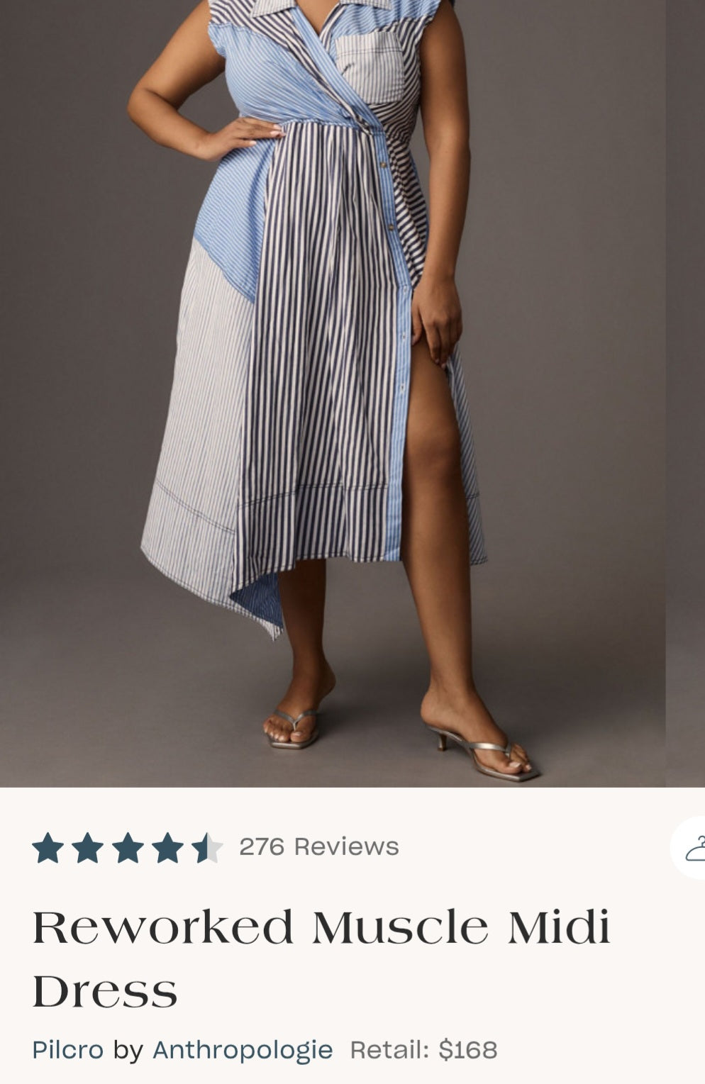 ANTHR⚪️POLOGIE Pilcro Asymmetrical Button-Front Wrap Shirt Dres