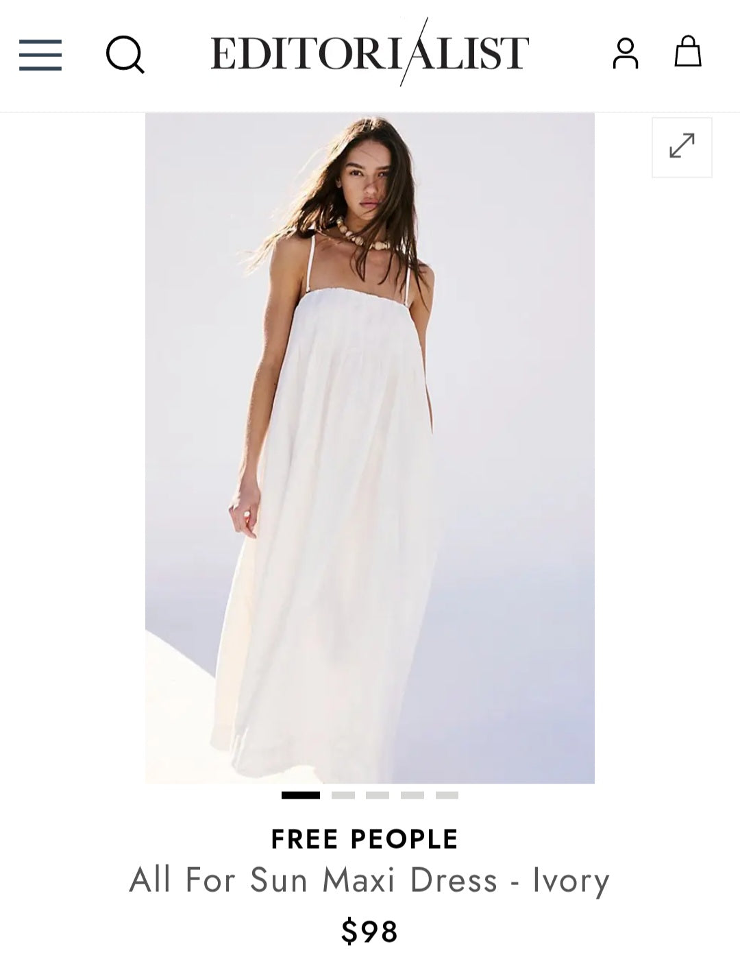 FREE PE⚪️PLE All for sun maxi dress