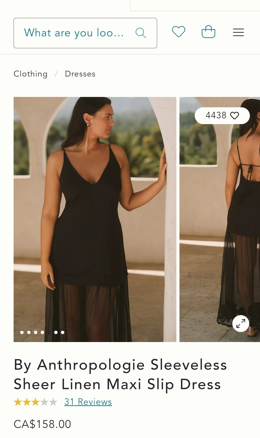 ANTHROPOLOGIE Sleeveless Sheer Linen Maxi Slip Dress