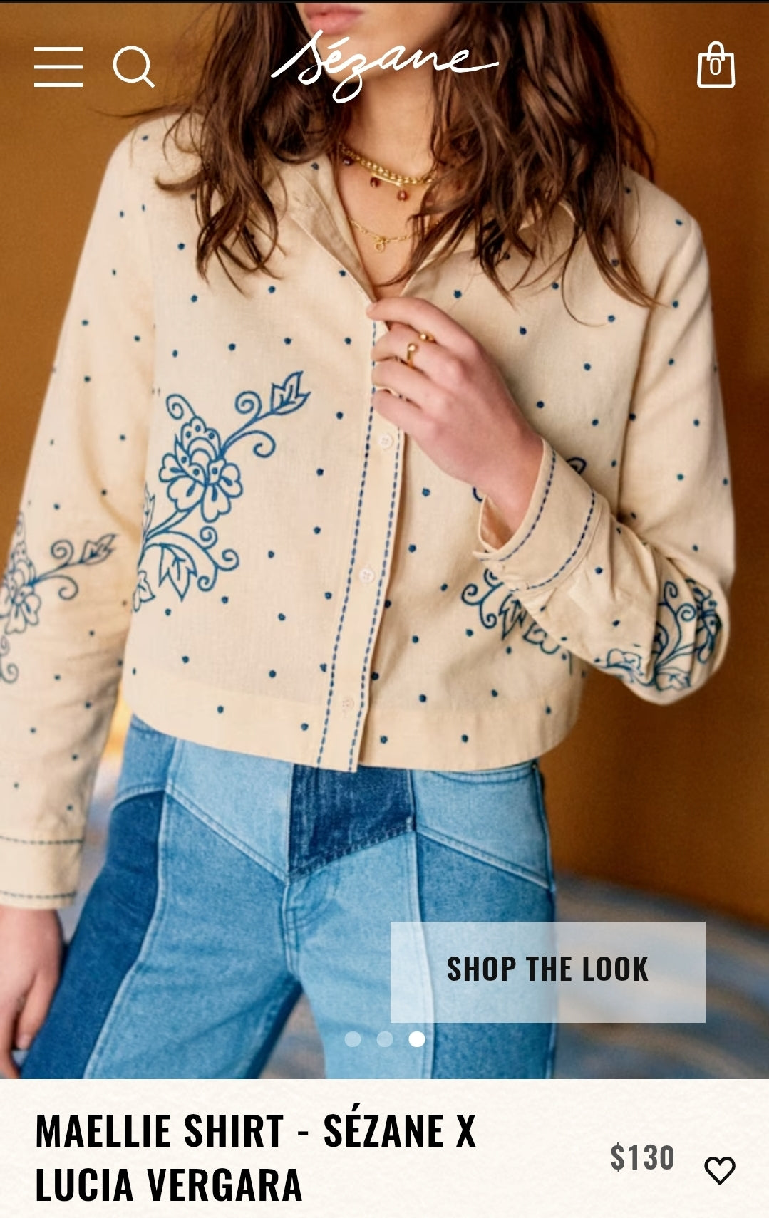 SEZANE Maellie Shirt - Sézane x Lucia Vergara (Surplus)