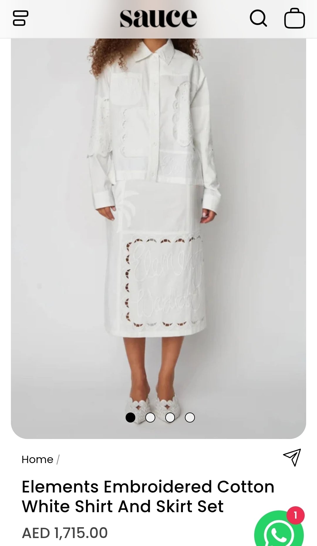 STELLA NOVA Elements Embroidered Cotton White Skirt (Surplus)