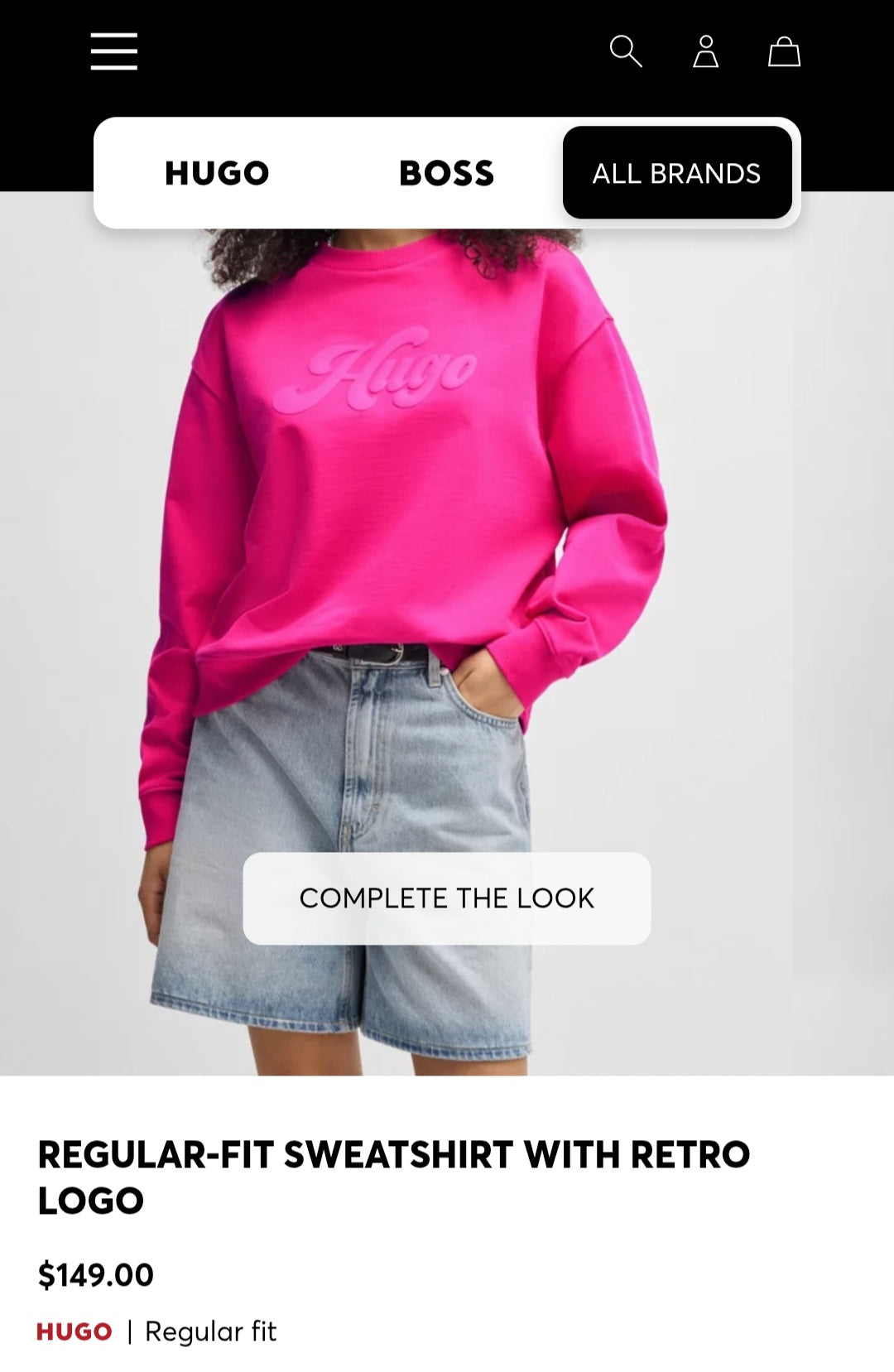 Hugo Regular-fit sweatshirt with retro logo(Surplus)