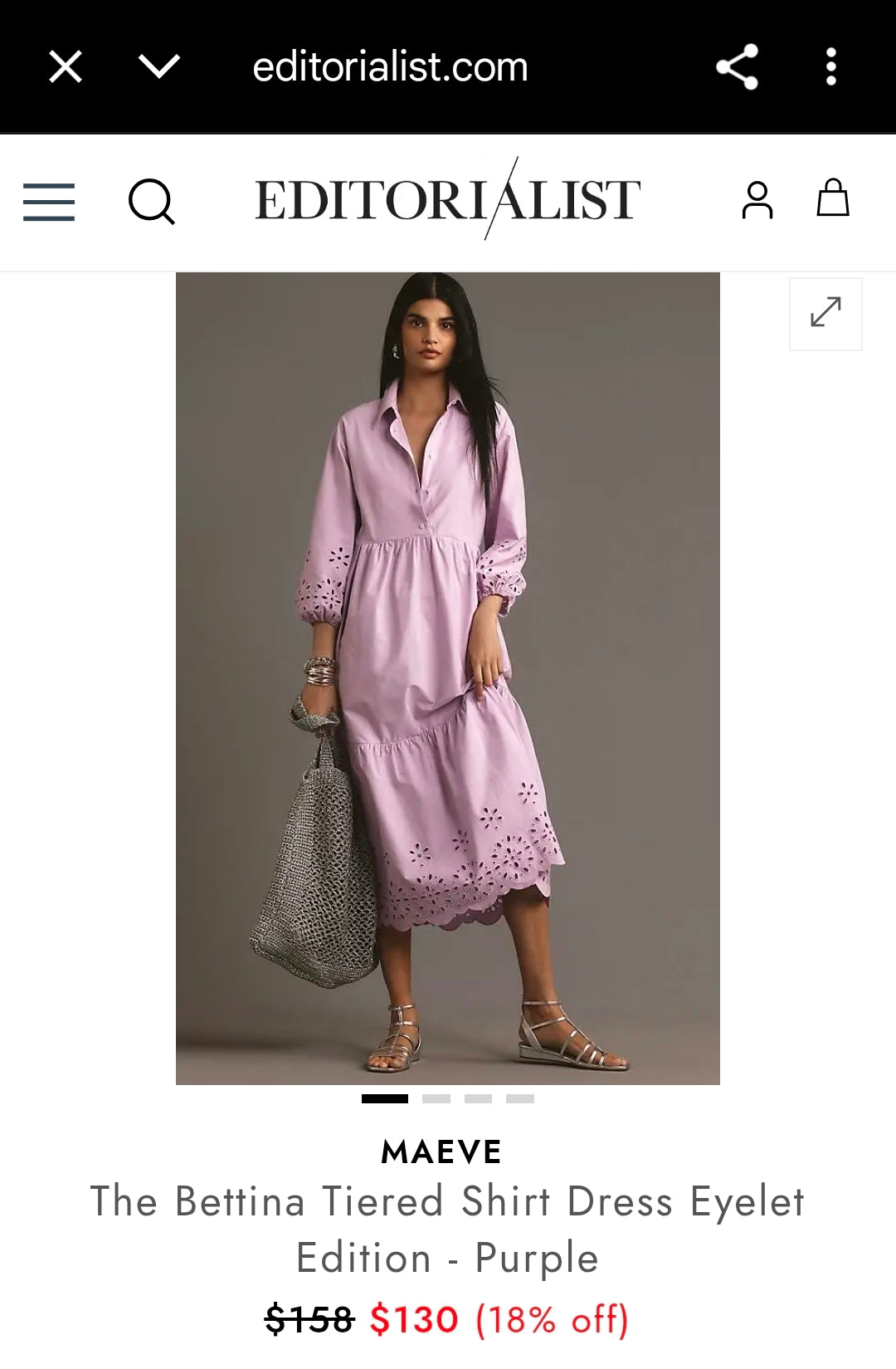 Anthropologie The Bettina Tiered Shirt Dress by Maeve (Surplus)