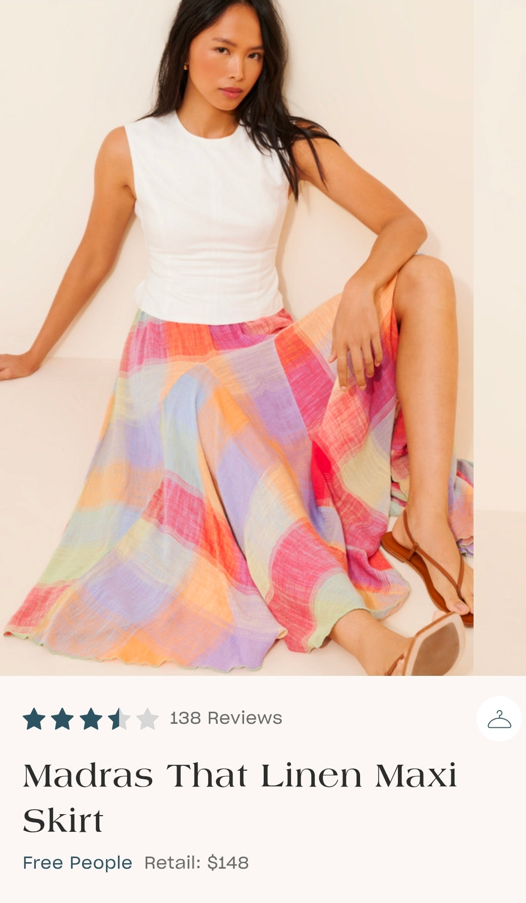 Free People Madras That Linen Maxi Skirt (Surplus)