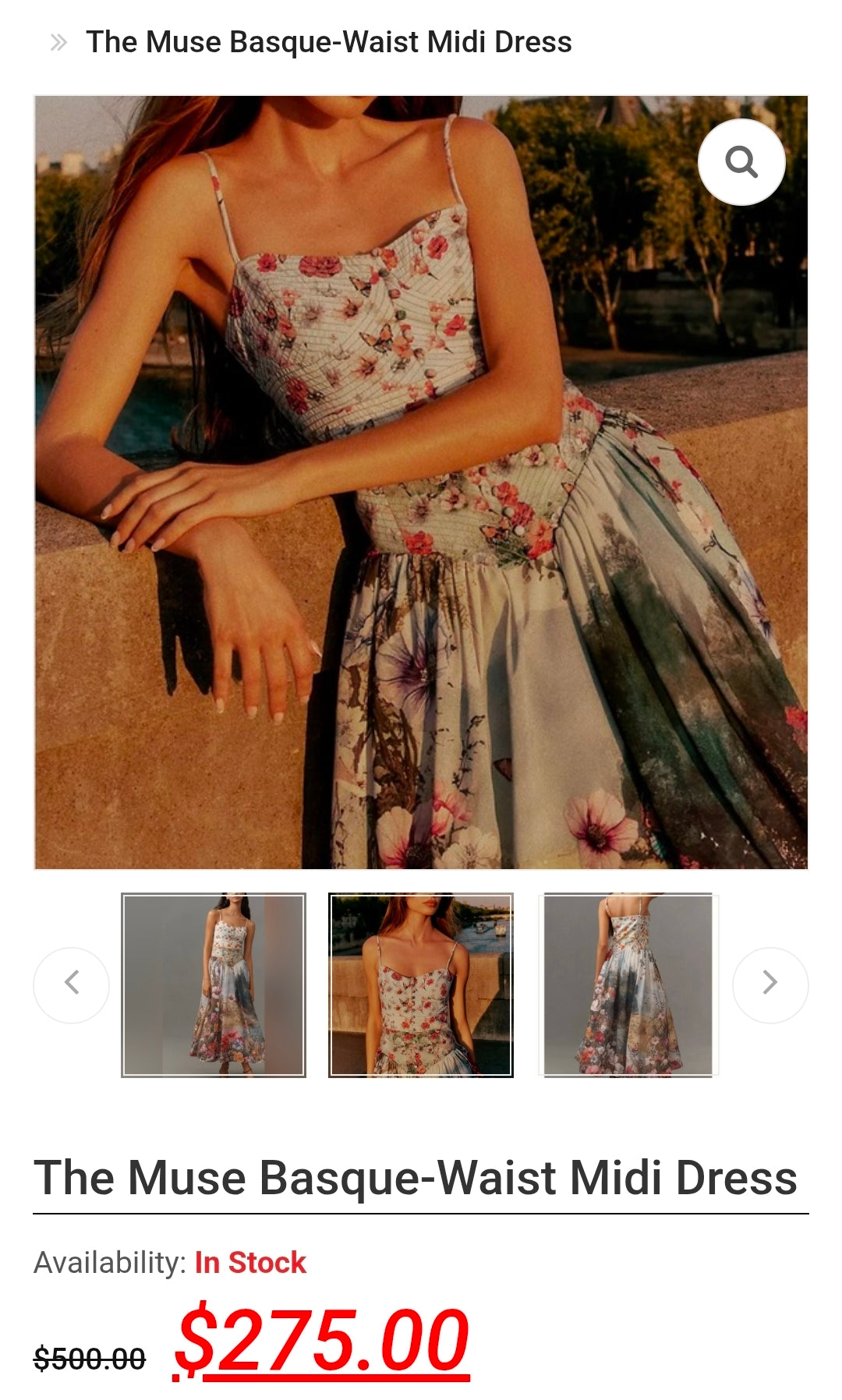 Anthropologie The Muse Basque-Waist Midi Dress