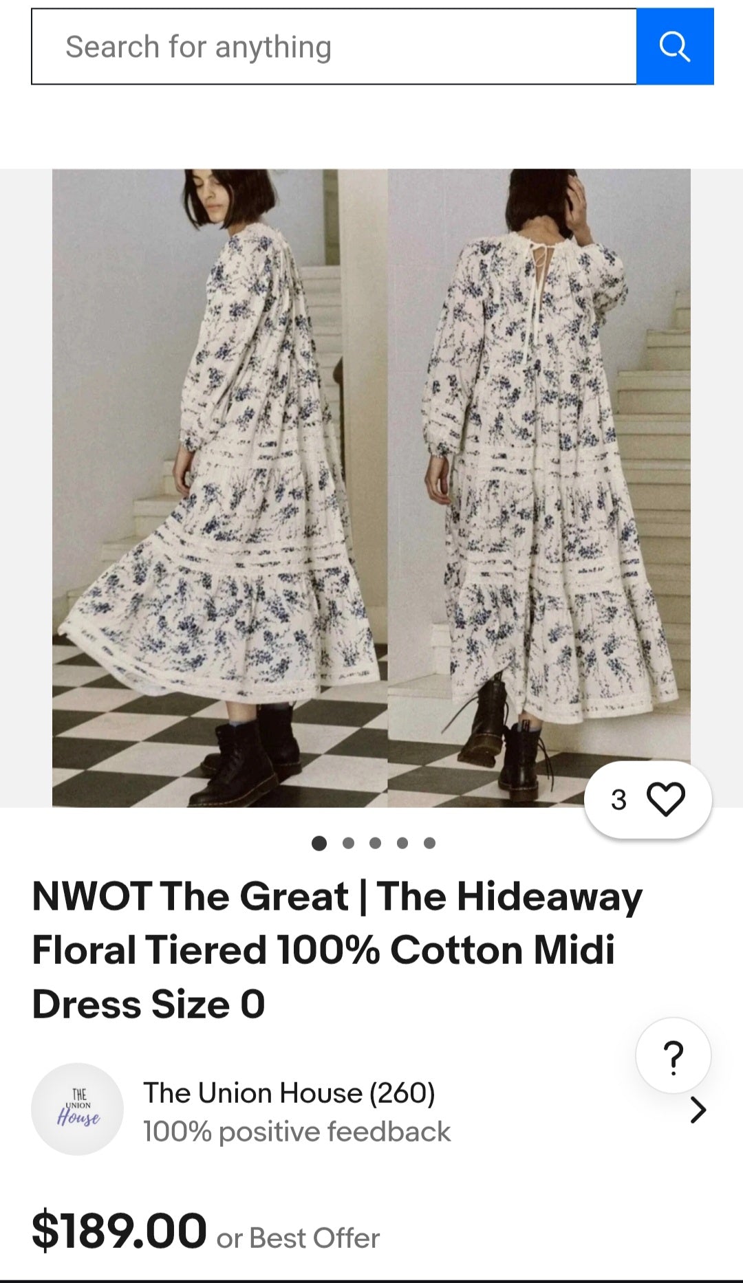The Great | The Hideaway Floral Tiered Midi Dress (Surplus)