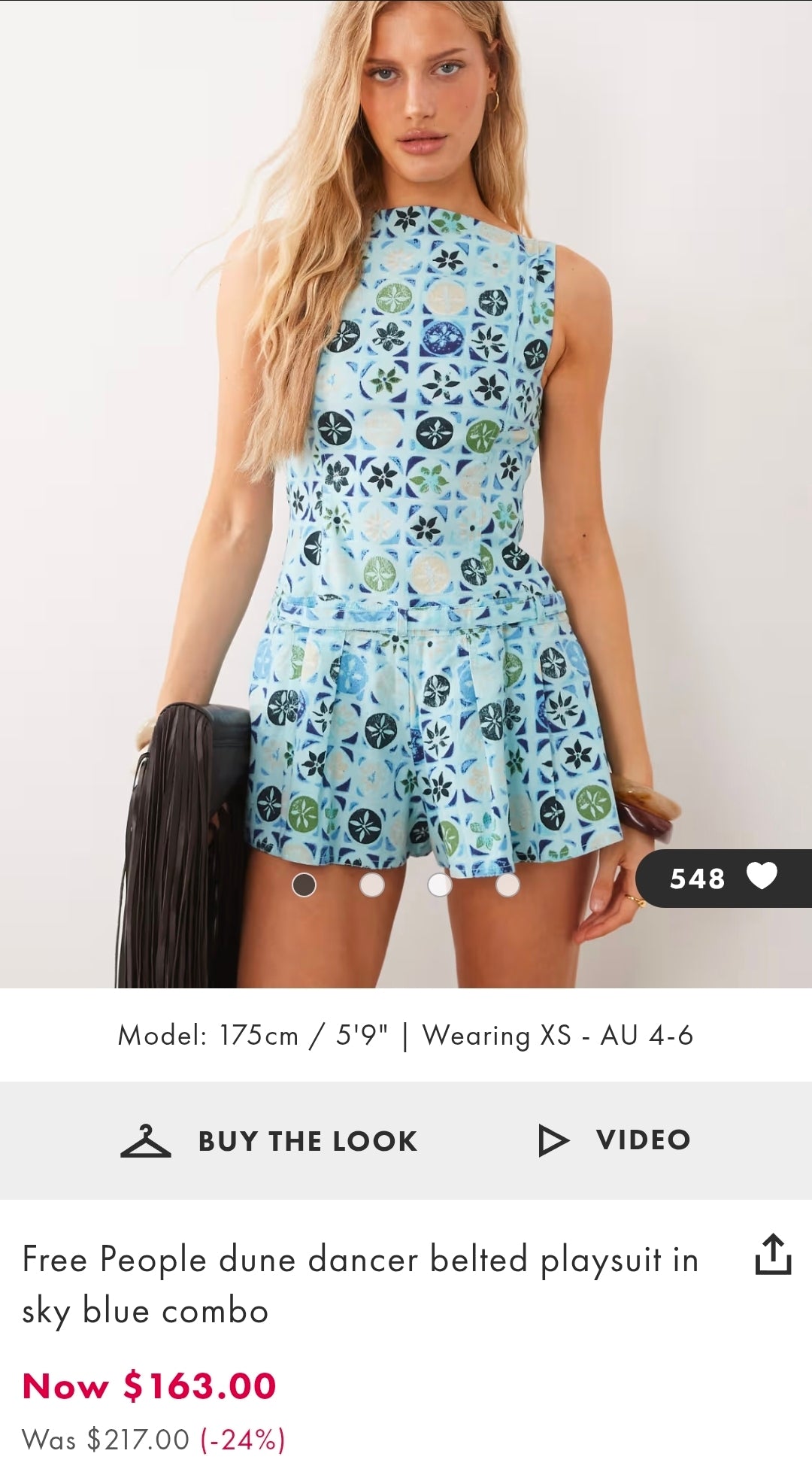 Free People (no belt) dune dancer belted playsuit in sky blue (Surplus)
