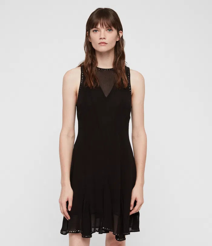 Allsaints Eleanor Black Stud Dress (Surplus - New)