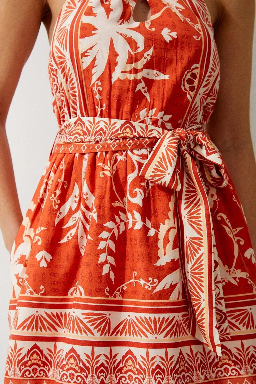 Kš¤REN MILLEN Printed Viscose Cross Body Woven Mini Dress