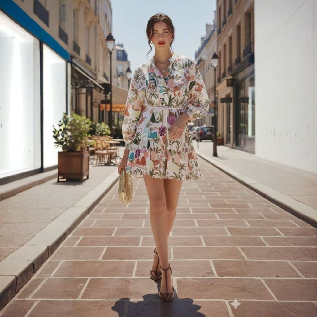 Anthropologie Celandine Printed Bubble Mini Kaftan(Surplus)