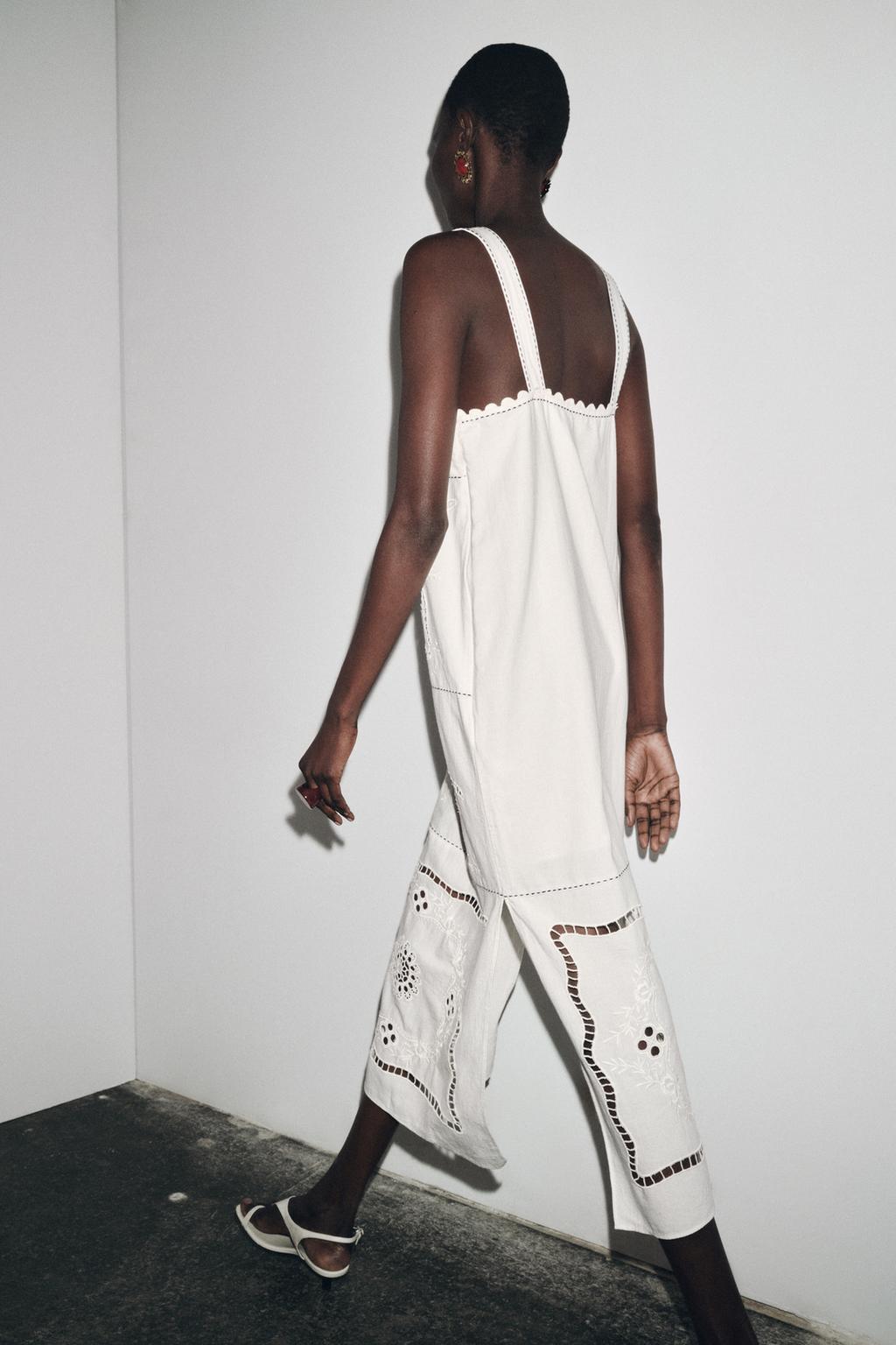 ZAR🤍 Embroidered Midi Dress