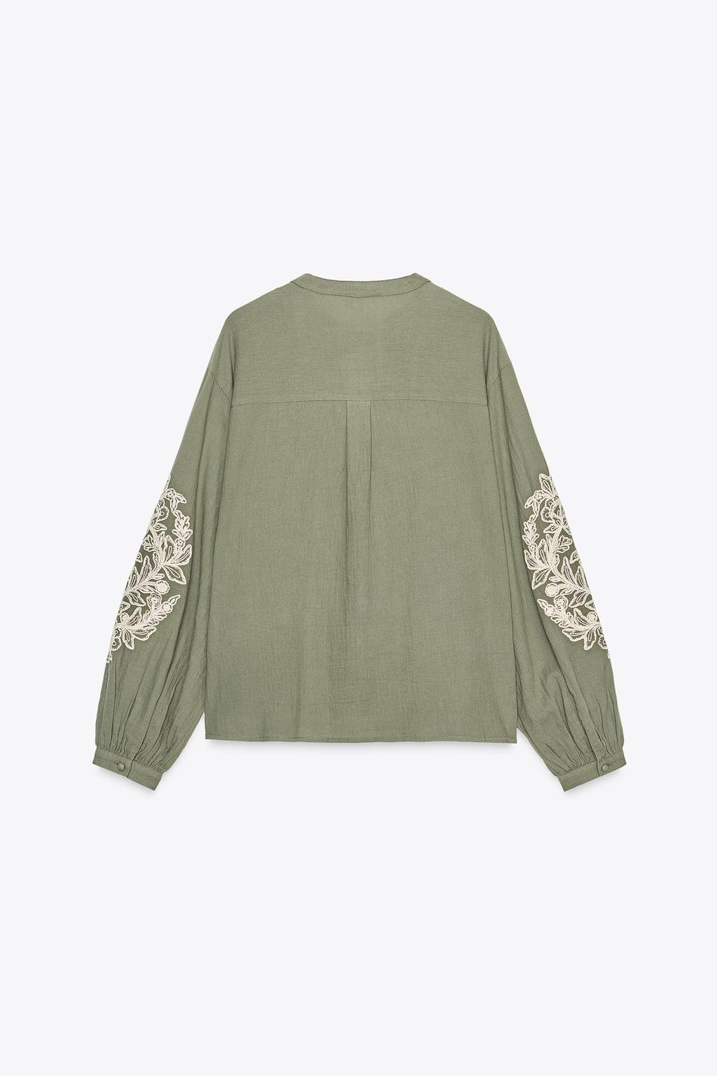 ZARA CONTRAST EMBROIDERY BLOUSE (surplus)