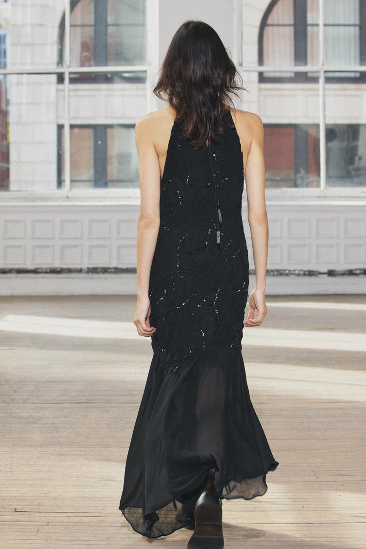 Zara SEQUINNED Halter Dress (Surplus)