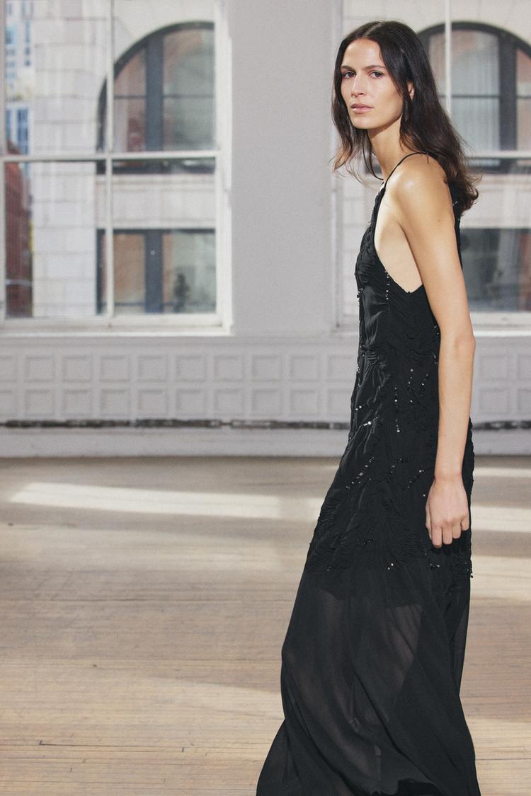 Zara SEQUINNED Halter Dress (Surplus)