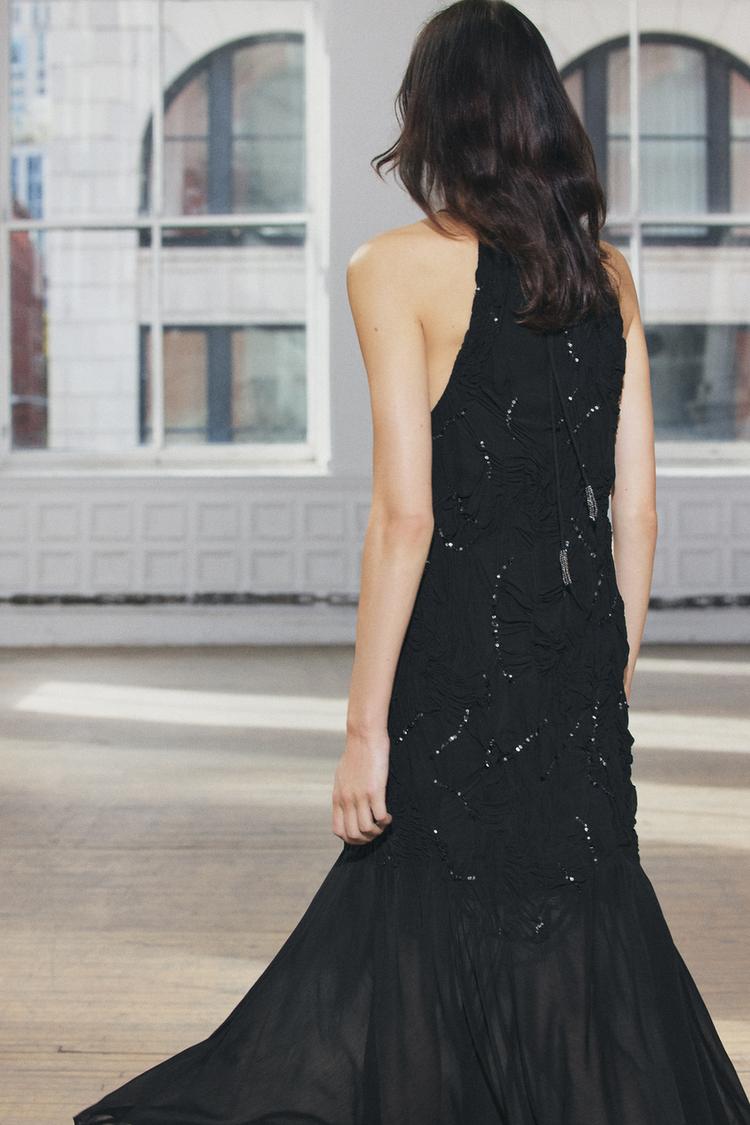 Zara SEQUINNED Halter Dress (Surplus)
