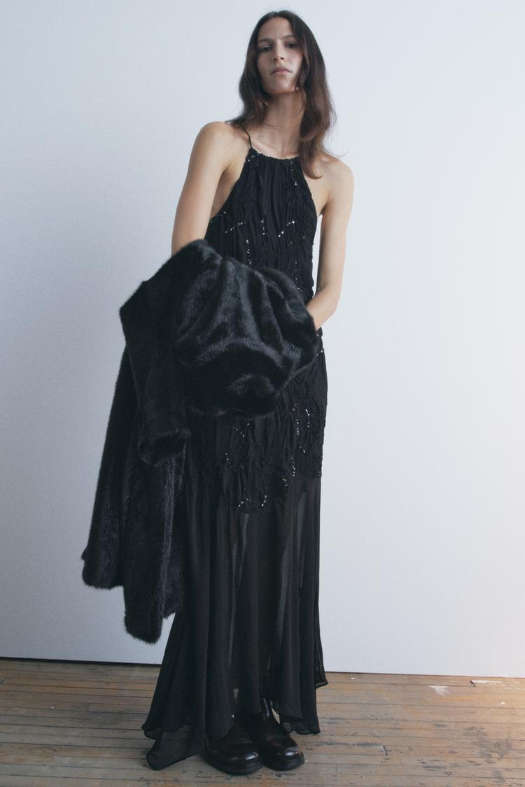 Zara SEQUINNED Halter Dress (Surplus)