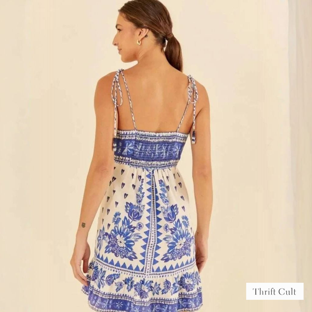 FARM RI⚪️ Short Floral Beauty Dress