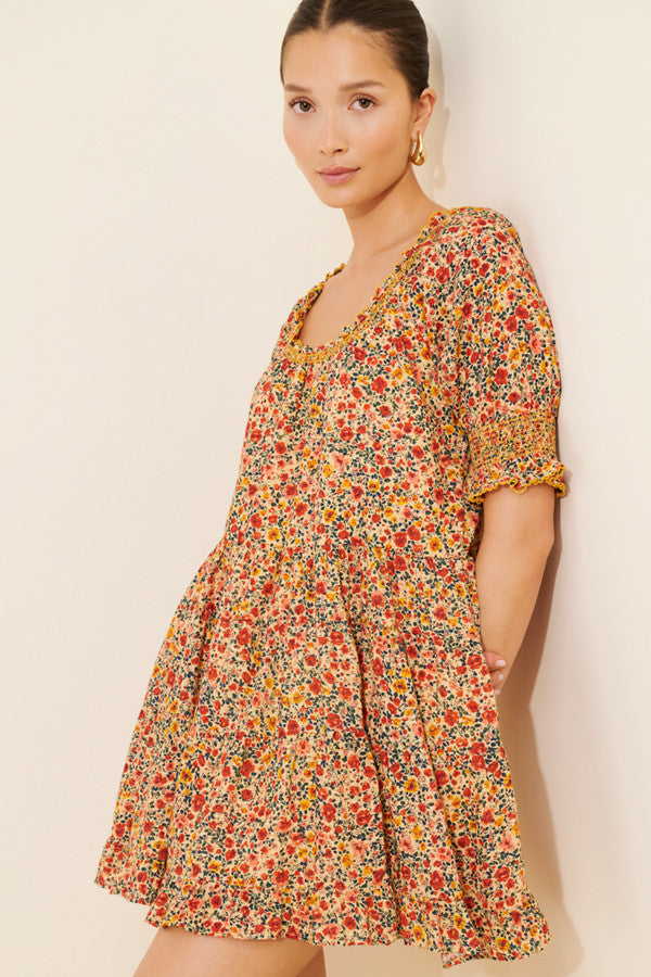 Anthropologie Puff Sleeve Floral Tunic Dress (Surplus)