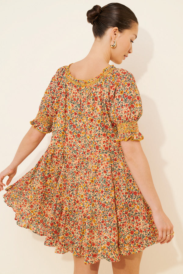 Anthropologie Puff Sleeve Floral Tunic Dress (Surplus)