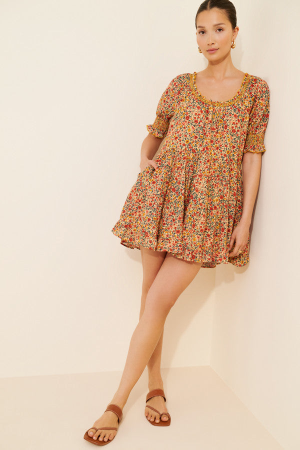 Anthropologie Puff Sleeve Floral Tunic Dress (Surplus)