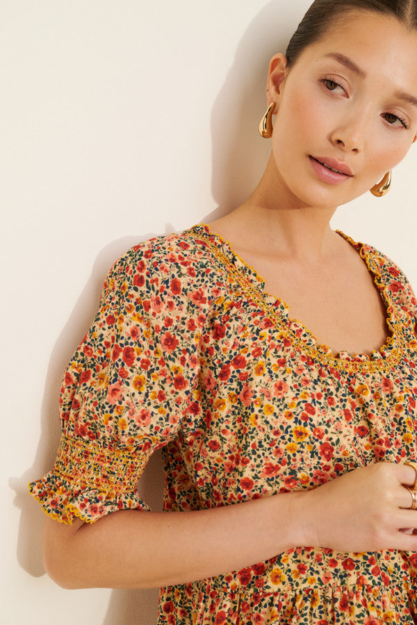 Anthropologie Puff Sleeve Floral Tunic Dress (Surplus)