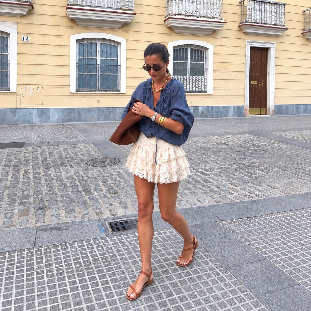 LoveShackFancy Limina Broderie Anglaise Tiered Miniskirt (Surplus - New)