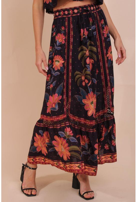 FARM RIO Cropped Top & Midi Skirt Set