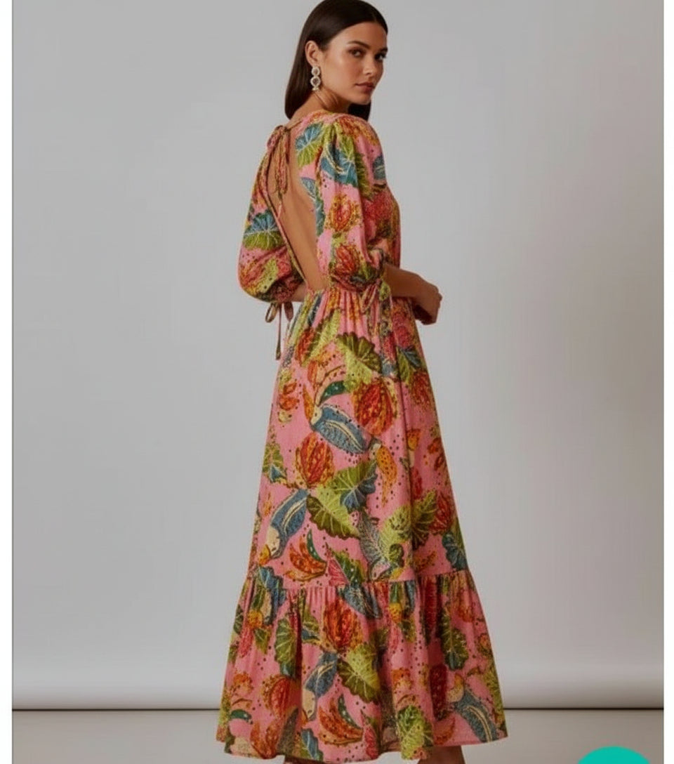 FARM RIO Laise dress with toucan curls