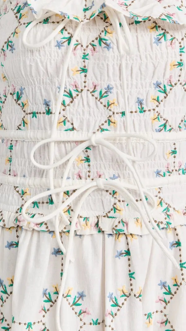 Damson Madder Heidi Embroidered Midi Dress