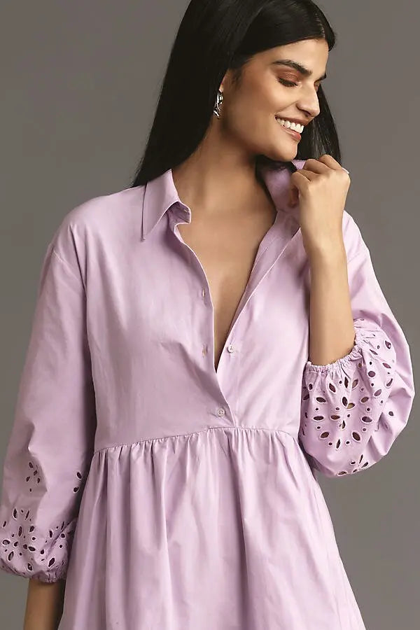 Anthropologie The Bettina Tiered Shirt Dress by Maeve (Surplus)