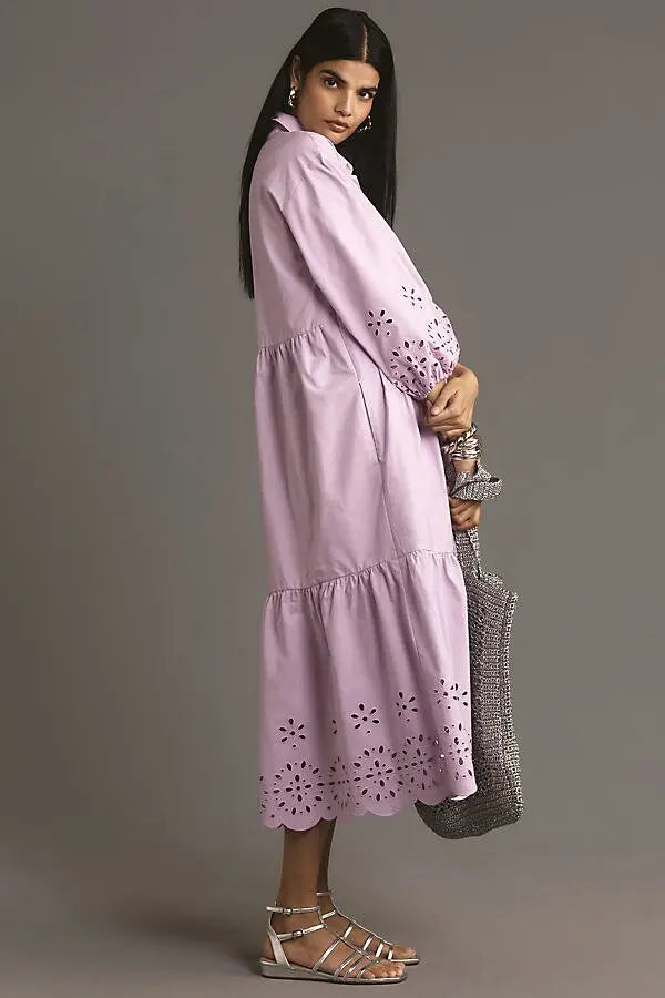 Anthropologie The Bettina Tiered Shirt Dress by Maeve (Surplus)