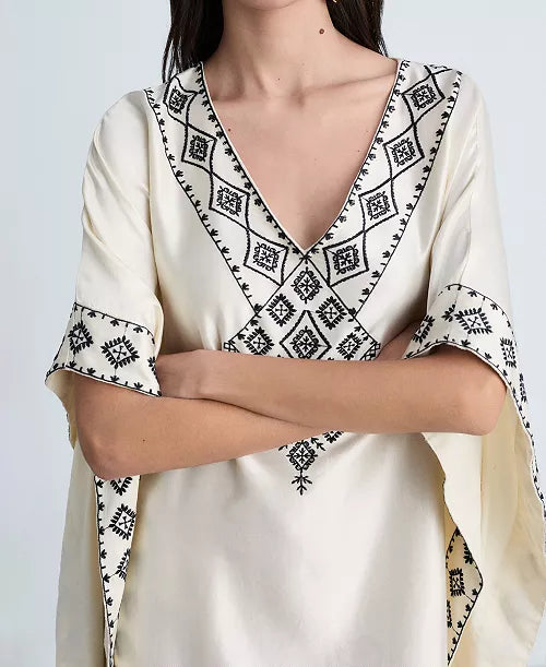 Mango Embroidered satin caftan (Surplus)