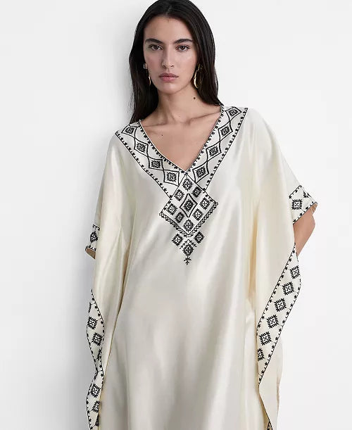 Mango Embroidered satin caftan (Surplus)