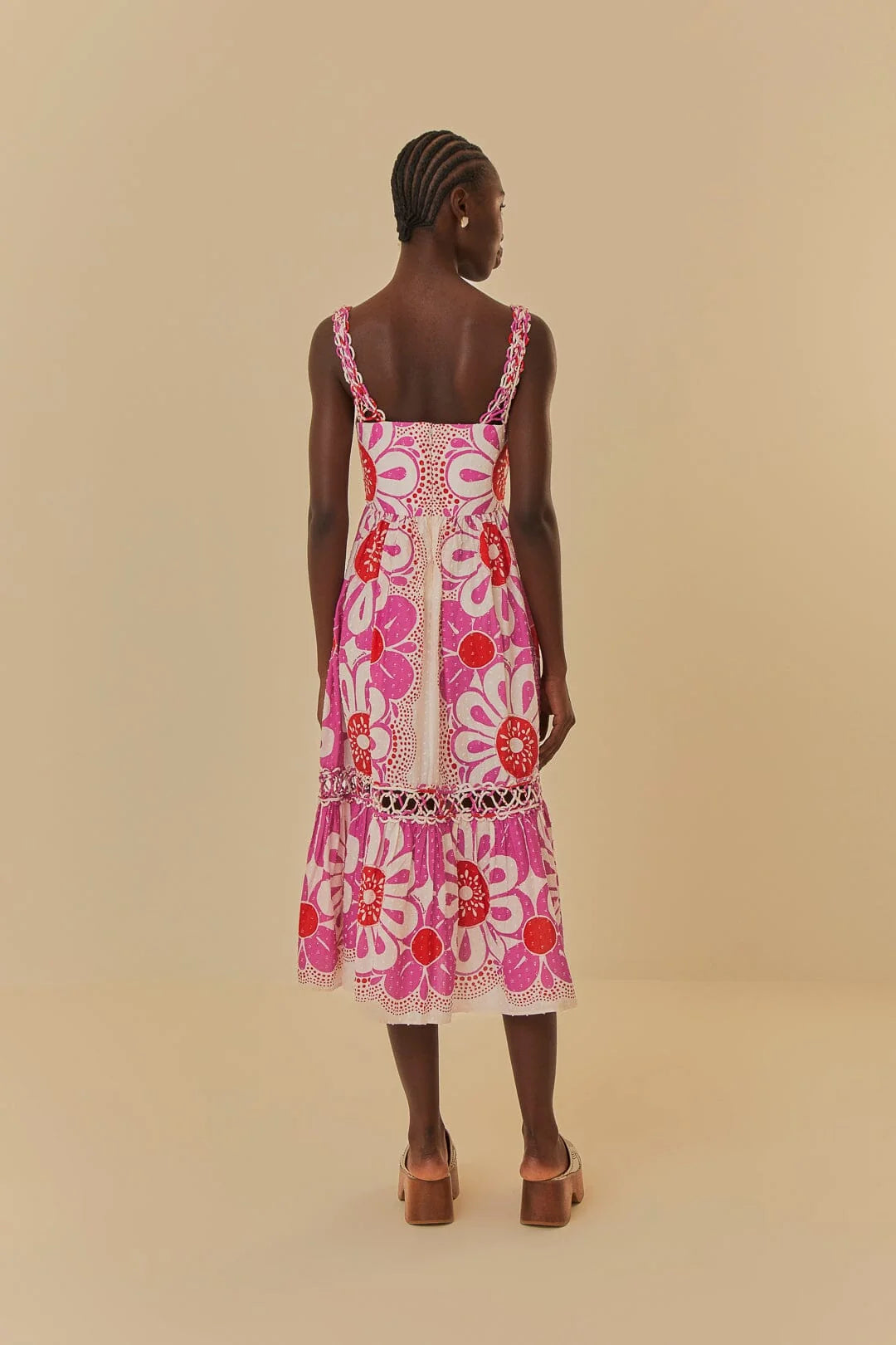 Farm Rio Off-White Maia Sleeveless Midi Dress (Surplus - New)
