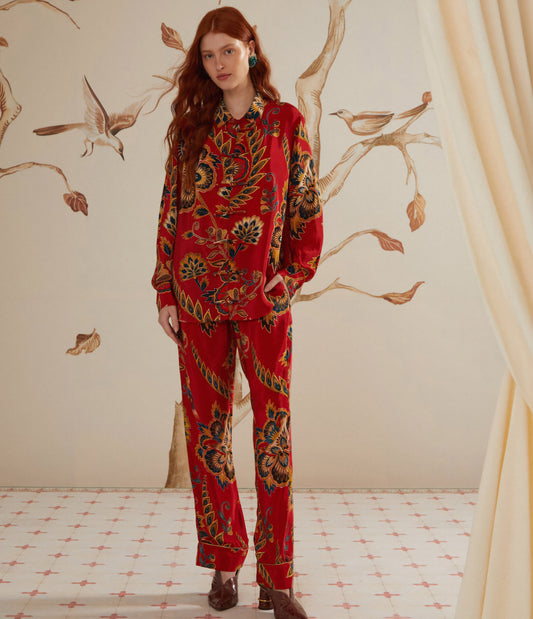 Farm Rio Red Maxi Floral Shirt (Surplus)