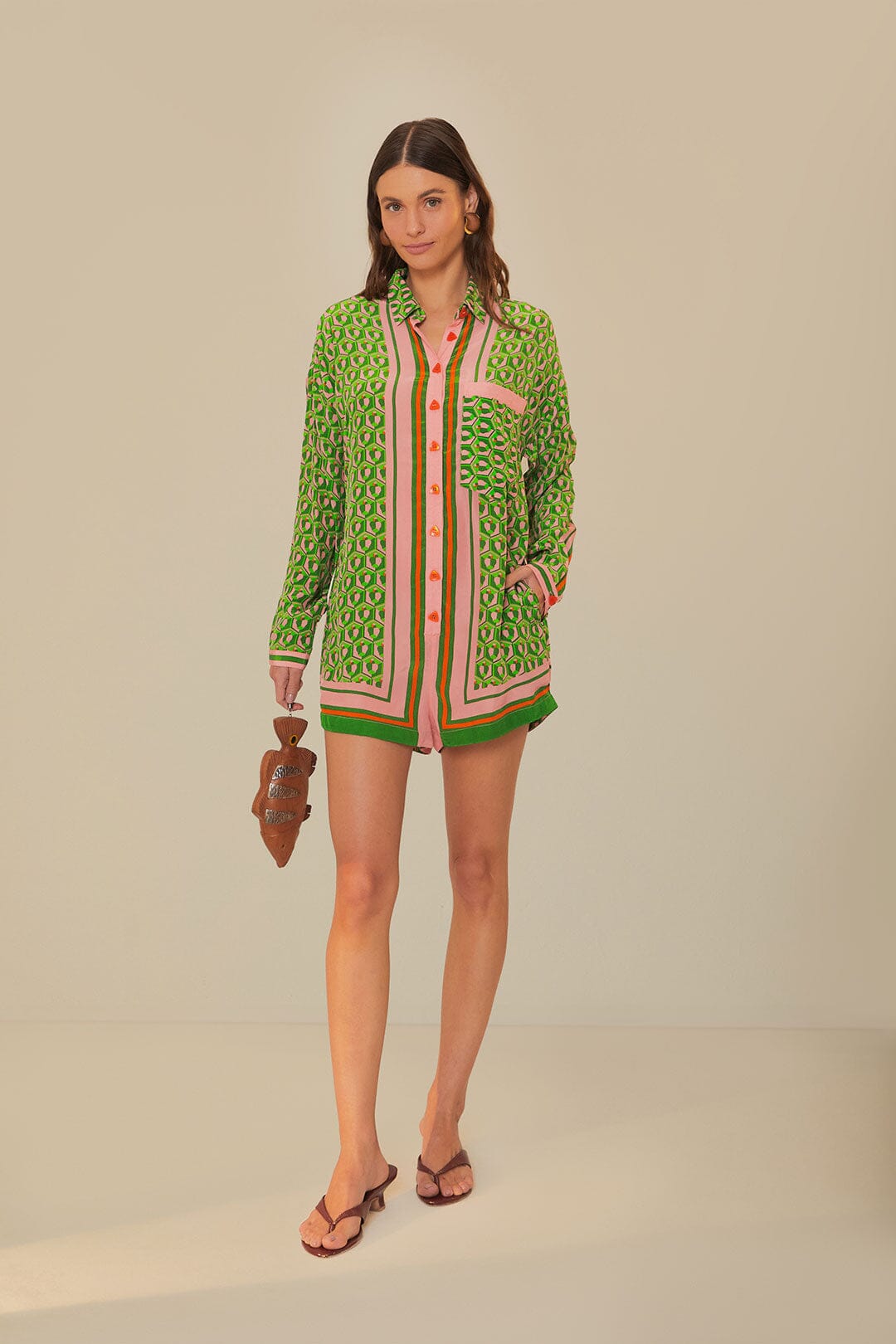 FARM RIO Mixed Cashew Scarf Romper (Surplus)