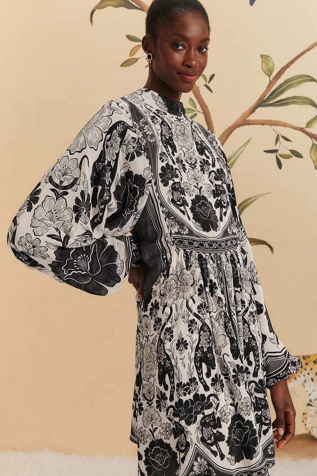 FARM Rio Flower Leopards midi dress (surplus)