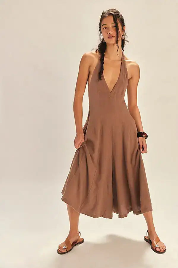 Free People Reese Linen Culotte One-Piece (Surplus - New)