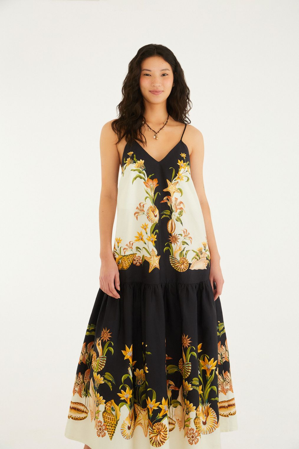 Farm Rio (Surplus) Surreal Shell Print Cropped Dress