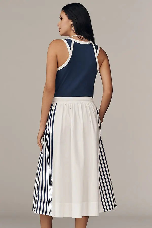ANTHROPOLOGIE Daily Practice Sleeveless Drawstring Midi Dress (Surplus)