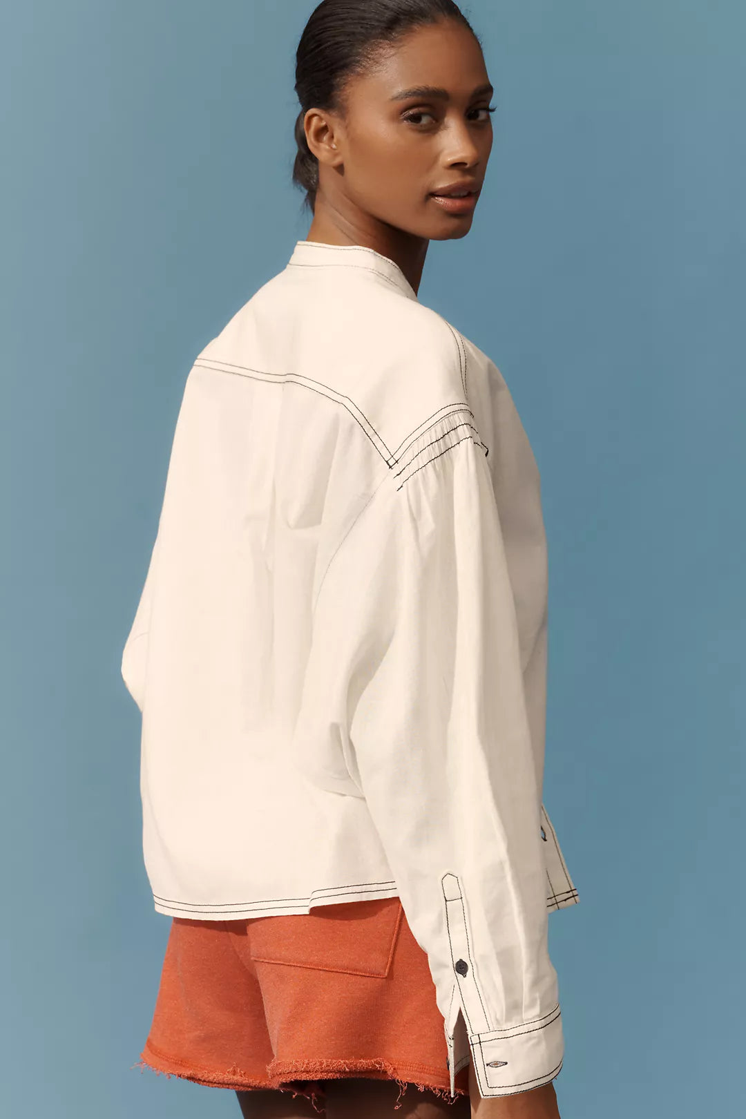 Anthropologie Pilcro Cotton Linen Batwing Buttondown Blouse (Surplus)