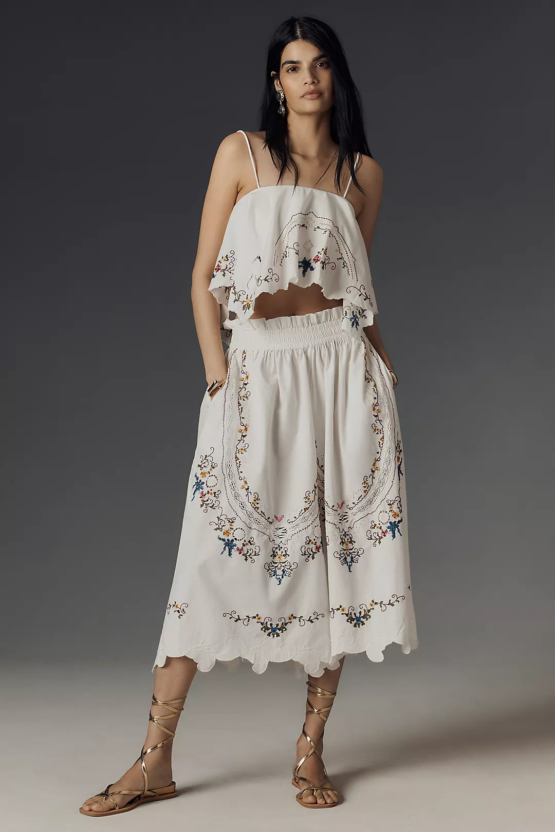Anthropologie Hanky Cropped Cutwork Tank Top (Surplus - New)