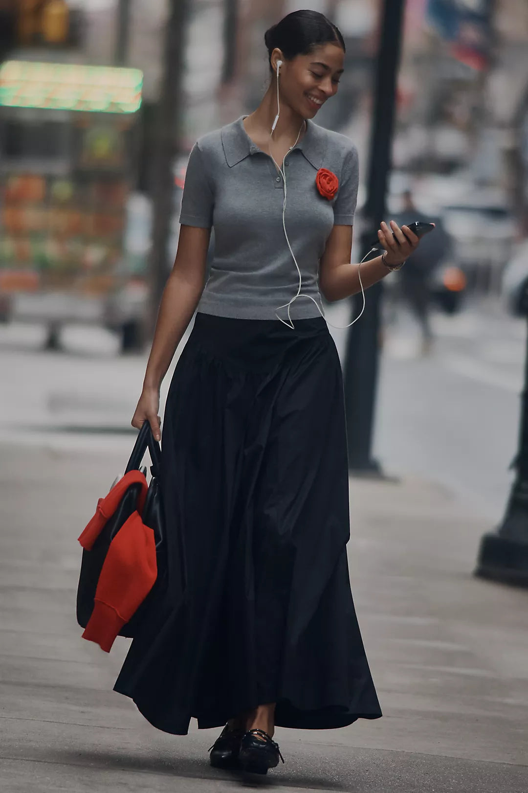 Anthtropologie Maeve Drop-Waist A-Line Maxi Skirt (Surplus)