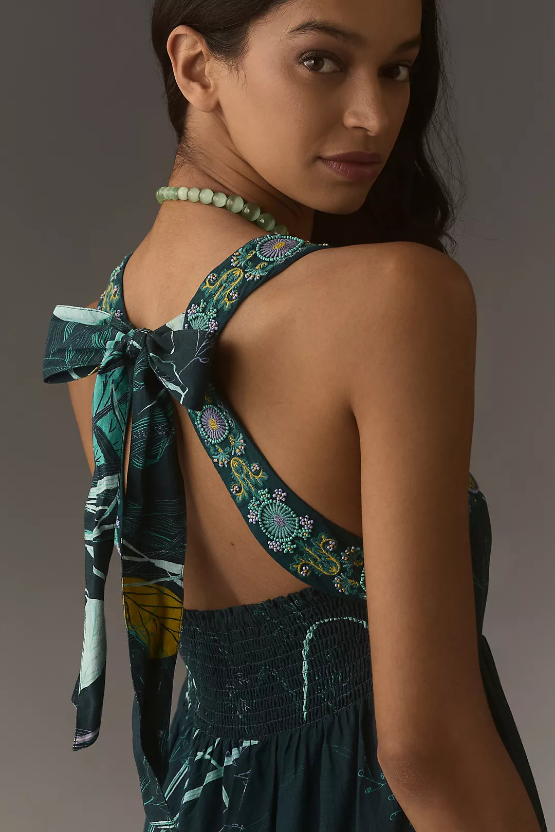 ANTHROPOLOGIE Square-Neck Patterned Maxi Dress (Surplus)