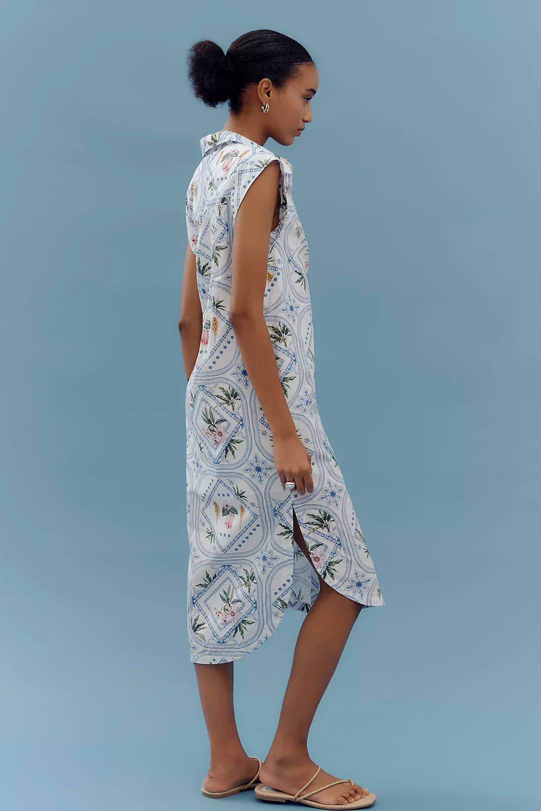 Anthropologie (surplus)Maeve Cap-Sleeve Button-Front Midi Dress