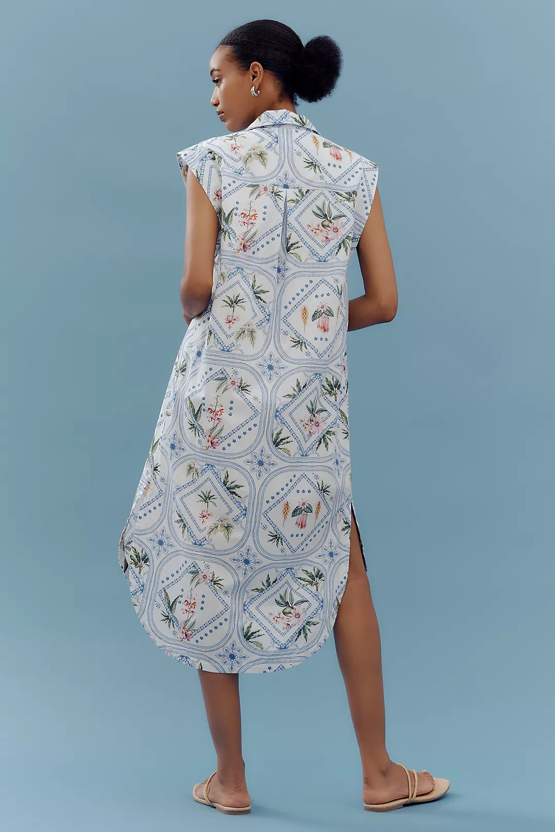 Anthropologie (surplus)Maeve Cap-Sleeve Button-Front Midi Dress